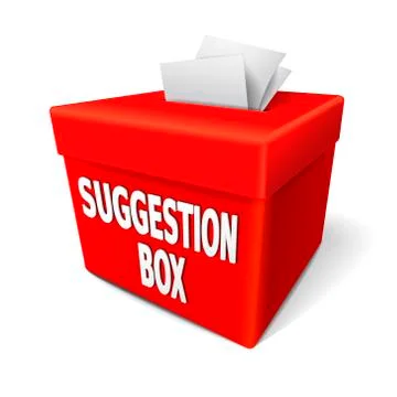 A suggestion box with feedback notes Stock Illustration