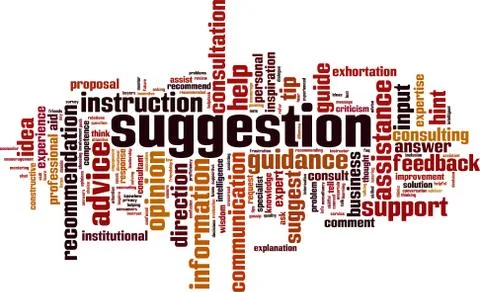 Suggestion word cloud Stock Illustration