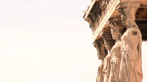Suggestive caryatids statues dolly camera Видео 62895363