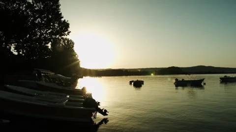 Suggestive landscape at sunset. Stock Footage 135050313