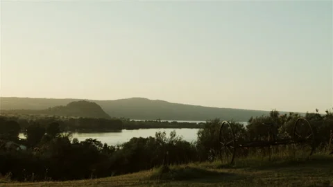 Suggestive landscape at sunset. Stock Footage 135051665