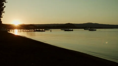 Suggestive landscape at sunset Stock Footage 135052009