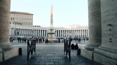 Suggestive slow motion dolly saint peter square in vatican Stock Footage 61436434