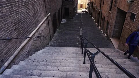 Suggestive stairs in the town Stock Footage 63319766