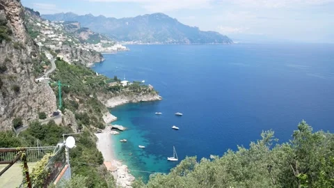 Suggestive view of the Amalfi coast, Salerno, Campania, Italy Stock Footage 131951453