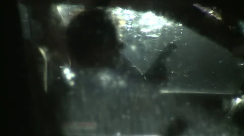 Suicidal Man or Killer in his Car (5) Stock Footage 2581183