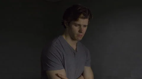 Suicidal man is in a prison Stock Footage 64877145