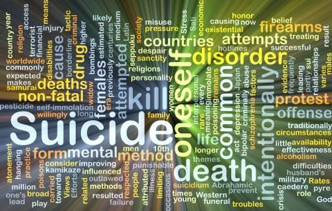 Suicide background concept glowing Stock Illustration