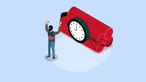 Suicide bomber terrorist with timer bomb Stock Footage 157429862