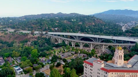 Suicide Bridge. Colorado St. Pasadena California. Stock Footage 341553045