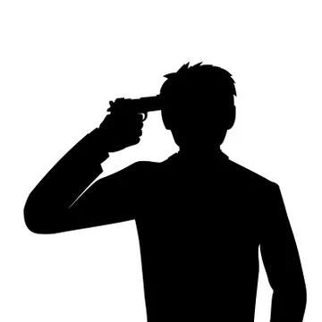 Suicide headshot Ilustración de archivo