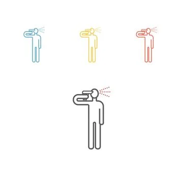 Suicide headshot line icon. Vector signs for web graphics. Stock Illustration