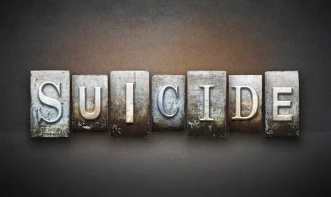 Suicide letterpress Stock Illustration