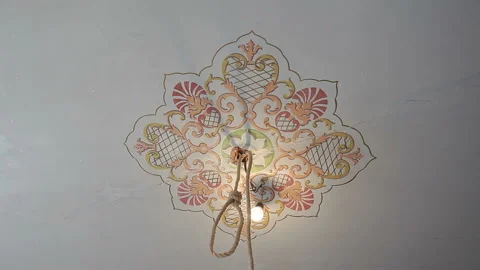 Suicide loop. A rope strap hangs from the ceiling in the apartment Stock Footage 153096626