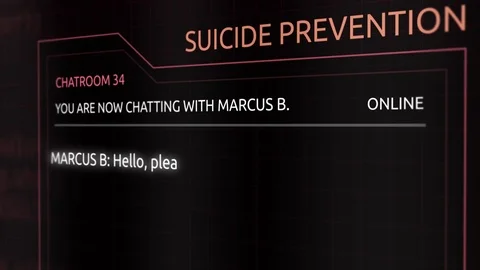 Suicide Prevention chat room transcript - Person with deep depression Stock Footage 85308040