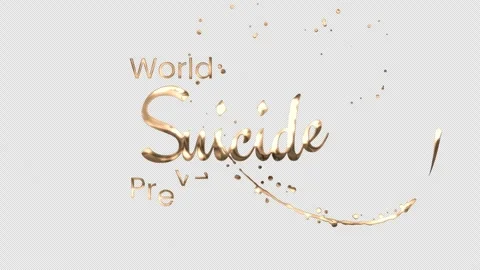 Suicide prevention is represented by elegant gold metallic typography Видео 340505923