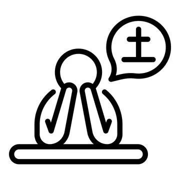 Suicide problem icon, outline style 스톡 일러스트