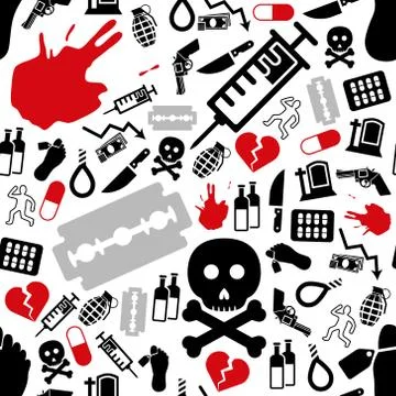 Suicide seamless pattern Stock Illustration