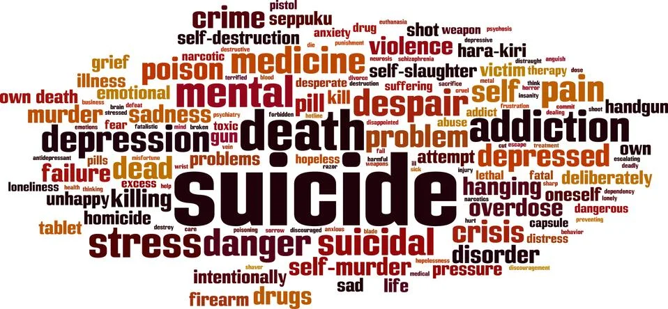Suicide word cloud Stock Illustration