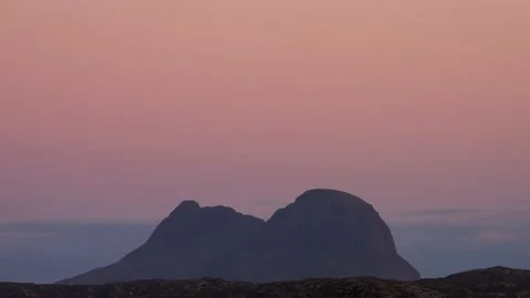 Suilven at moonrise Video stock 138497765