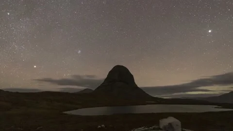 Suilven at night - time lapse Stock Footage 227119854