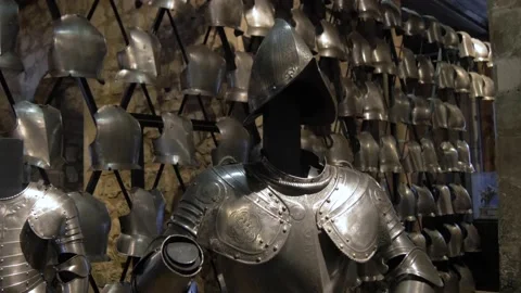 A Suit of Armor on Display in Tower of London Stock Footage 145662559