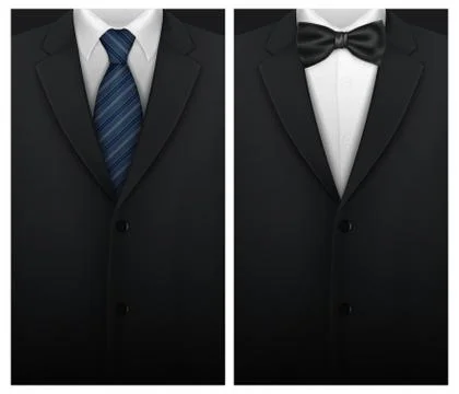 Suit background with bow tie Stock Illustration