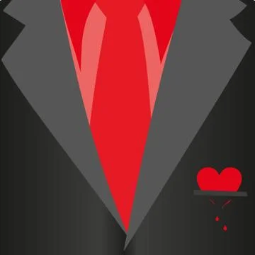 Suit with bleeding heart Stock Illustration