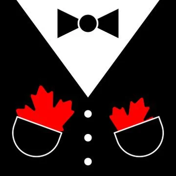 Suit with bow tie and maple leafs Stock Illustration