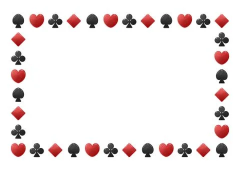 Suit card frame. Illustrazione stock
