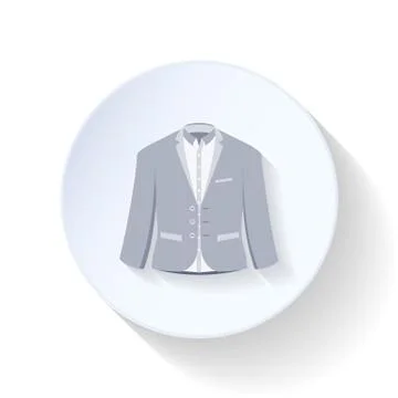 Suit, jacket with a shirt flat icon Stock Illustration