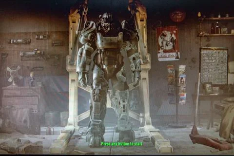 Suit of power armor Stock-Fotos