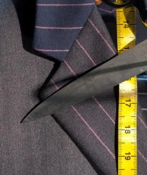 Suit, Tape &amp; Scissors Stock Photos