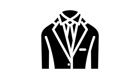 Suit tie interview job glyph icon animation Stock Footage 326731239