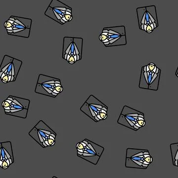 Suit tie interview job vector seamless pattern Stock Illustration