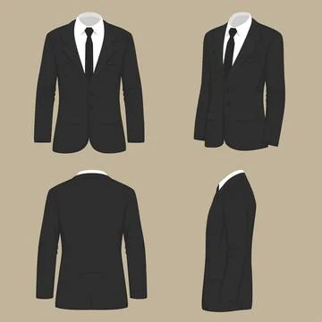 Suit uniform, back side view of jacket Stock Illustration