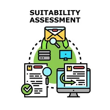 Suitability assessment process for evaluation and approval Stock Illustration