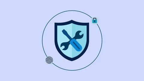 Suitable for cybersecurity, Security tool maintenance 2d with Alpha Matte Stock Footage 335800816