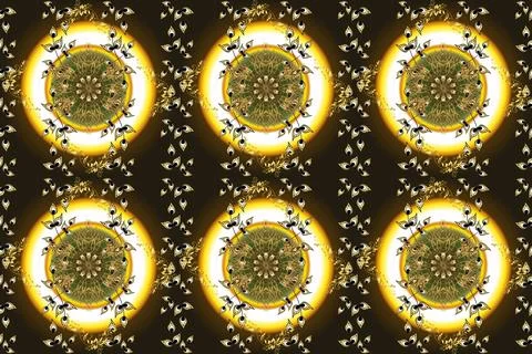 Suitable for fabric, paper, packaging. Raster pattern on gray, yellow and brown Stock Illustration