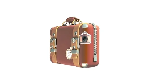Suitcase 3d icon animation. Stock Footage 308451356