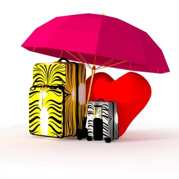 Suitcase 3d. Stock Illustration