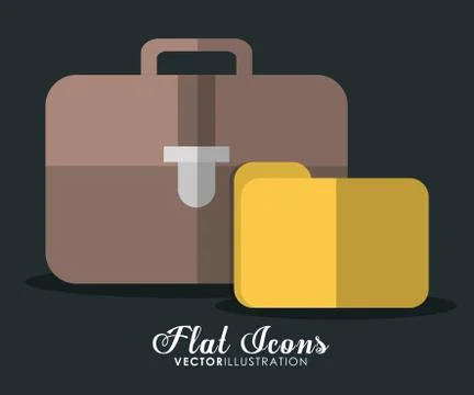 Suitcase and document icon. Office Instrument design. Vector gra Ilustração Stock
