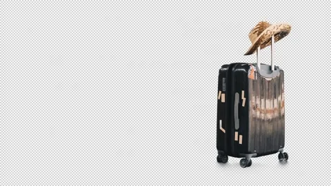 Suitcase and hat Stock Footage 201365793