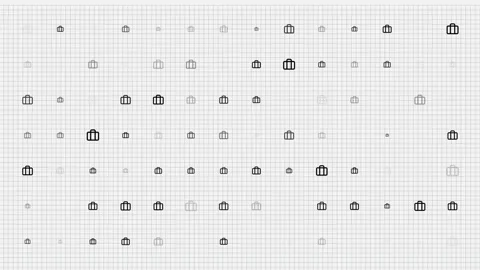 Suitcase animation loop. Seamless pattern background. small suitcases slowly Stock Footage 138846099