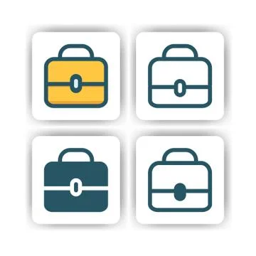Suitcase bag icon for mobile, web, and presentation with flat color vector il Stock Illustration