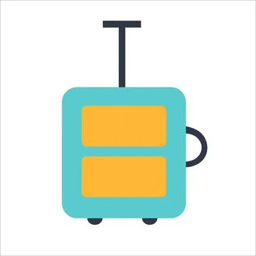 Suitcase bag on an isolated background. Road luggage for travel and travel. F Stock Illustration