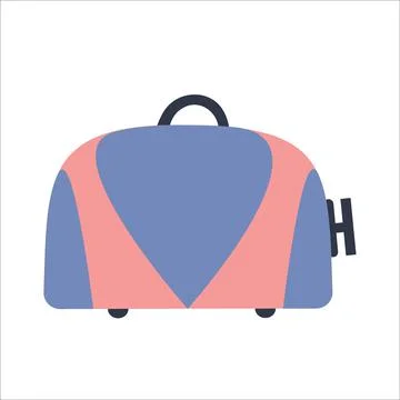 Suitcase bag on an isolated background. Road luggage for travel and travel. F Stock Illustration