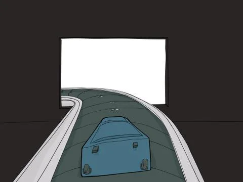 Suitcase on Baggage Carousel Stock Illustration