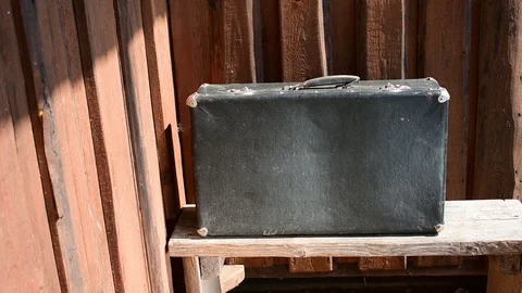 Suitcase on the bench Stock Footage 110844511