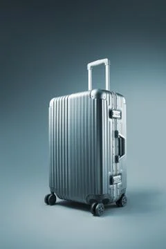 Suitcase on blue 写真素材